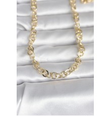 CM 14K Gold Renk Kalın Halka Zincirli 60 cm Kadın Kolye - TJ-BKO10999