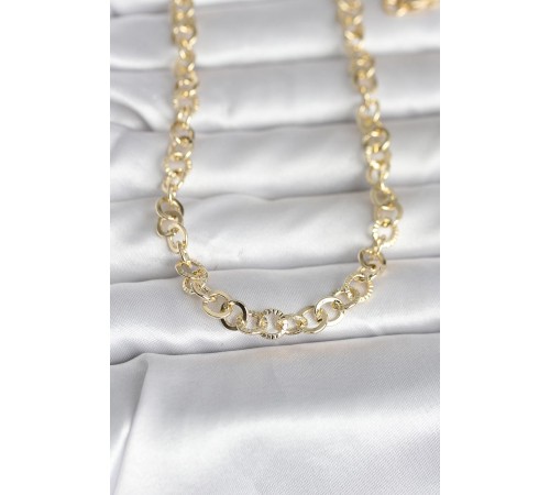 CM 14K Gold Renk Kalın Halka Zincirli 60 cm Kadın Kolye - TJ-BKO10999