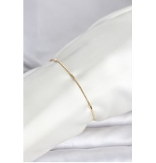 CM 14K Gold Renk Barlı Yılan Zincir Model Kadın Bileklik - TJ-BB8277