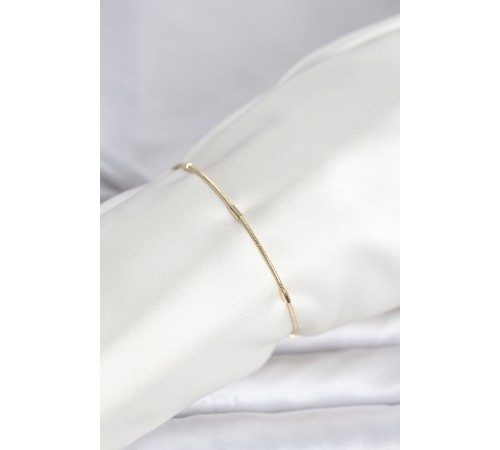 CM 14K Gold Renk Barlı Yılan Zincir Model Kadın Bileklik - TJ-BB8277