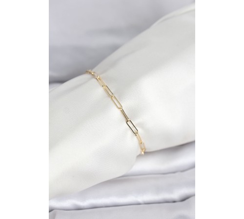 CM 14K Gold Renk Ataç Zincir Model Kadın Bileklik - TJ-BB8283