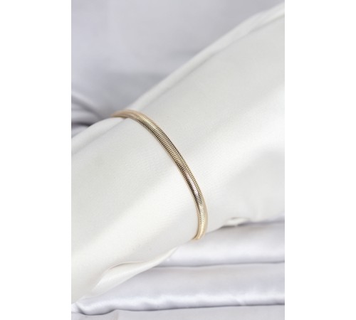 CM 14K Gold Renk Yassı Yılan Zincir Model Kadın Bileklik - TJ-BB8293