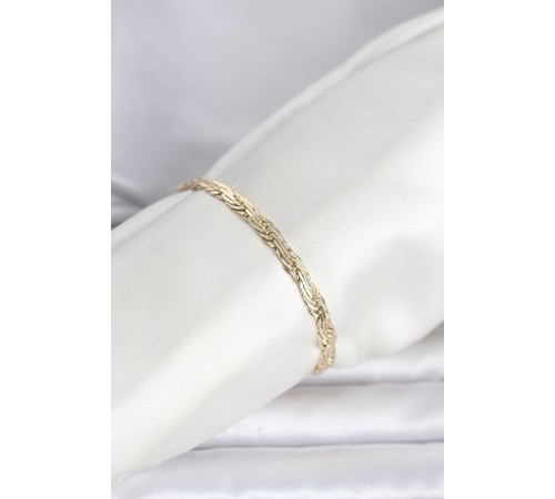 CM 14K Gold Renk Ezme Sarmal Zincir Model Kadın Bileklik - TJ-BB8299