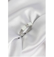 Zirkon Taşlı Kemik Model Gümüş Renk Kadın Yüzük - TJ-BYK3931