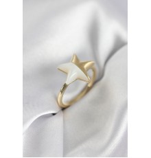 Gold Renk Sedefli Yıldız Model Kadın Yüzük - TJ-BYK3940