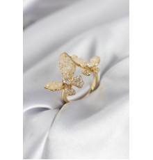 Gold Renk Beyaz Model Zirkon Taşlı Kadın Yüzük - TJ-BYK3944