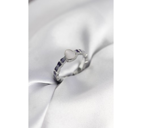 Gümüş Renk Mineli Su Kabağı Model Kadın Yüzük - TJ-BYK3954