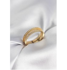 Gold Renk Minimal Zirkon Taşlı Kadın Yüzük - TJ-BYK3957