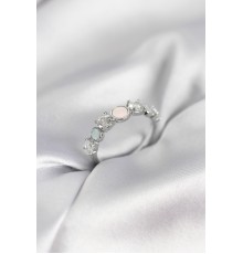 Gümüş Renk Minimal Plaka ve Zirkon Taşlı Kadın Yüzük - TJ-BYK3967