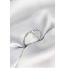 Yıldız Model Zirkon Taşlı Gümüş Renk Kadın Yüzük - TJ-BYK3974