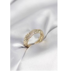 Zirkon Taşlı Puntalı Gold Renk Kadın Yüzük - TJ-BYK3987