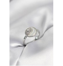 Ay Yıldız Model Gümüş Renk Zirkon Taşlı Kadın Yüzük - TJ-BYK3996