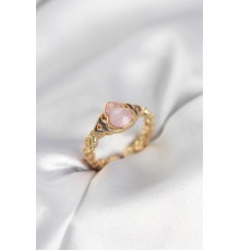 Gold Renk Pembe Damla Model Kadın Yüzük - TJ-BYK3999