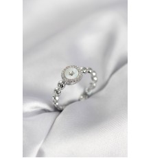 Gümüş Renk Sedefli Yıldız Model Zirkon Taşlı Kadın Yüzük - TJ-BYK4008