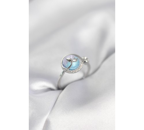 Gümüş Renk Balık Kuyruğu Okyanus Model Kadın Yüzük - TJ-BYK4011