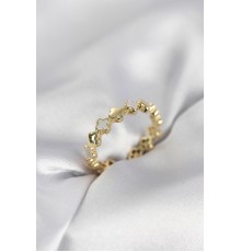 Gold Renk Sedefli Yonca Model Kadın Yüzük - TJ-BYK4030