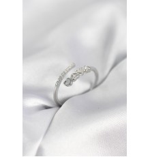 Gümüş Renk Zirkon Taşlı Minimal Kalp Model Kadın Yüzük - TJ-BYK4041