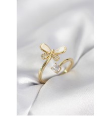 Gold Renk Yusufçuk Model Zirkon Taşlı Kadın Yüzük - TJ-BYK4044