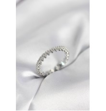 Gümüş Renk Sıralı Zirkon Taşlı Model Kadın Yüzük - TJ-BYK4059