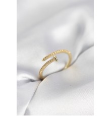 Çivi Model Zirkon Taşlı Gold Renk Kadın Yüzük - TJ-BYK4076