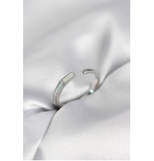 Gümüş Renk Sedefli Çubuk Model Kadın Yüzük - TJ-BYK4081