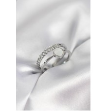 Minimal Queen Yazılı Gümüş Renk Pirinç Kadın Yüzük - TJ-BYK4090