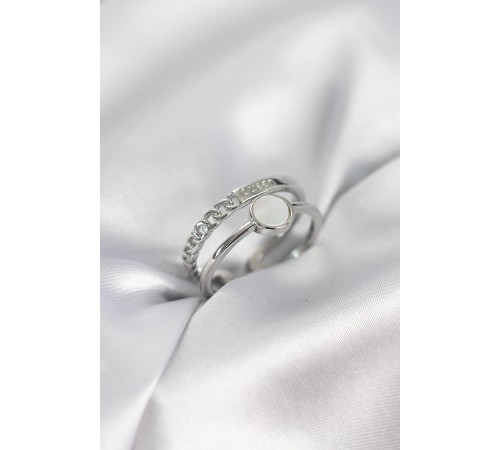 Minimal Queen Yazılı Gümüş Renk Pirinç Kadın Yüzük - TJ-BYK4090