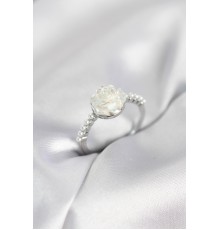 Gümüş Renk Gül Model İncili Kadın Yüzük - TJ-BYK4093