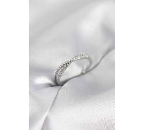 İncili ve Zirkon Taşlı Gümüş Renk Kadın Yüzük - TJ-BYK4106