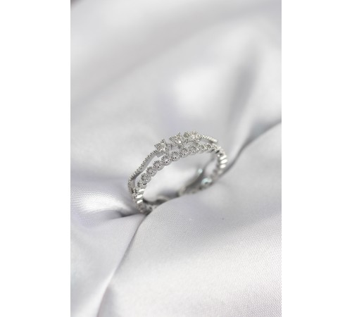 Gümüş Renk Minimal Yıldızlı Model Kadın Yüzük - TJ-BYK4116