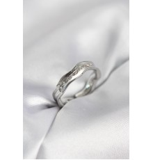 Gümüş Renk Su Damlası Model Zirkon Taşlı Kadın Yüzük - TJ-BYK4122