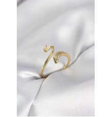 Gold Renk Yılan Model Zirkon Taşlı Kadın Yüzük - TJ-BYK4133