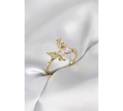 Gold Renk Model Zirkon Taşlı Kadın Yüzük - TJ-BYK4139