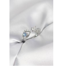 Gözyaşı Model Gümüş Renk Zirkon Taşlı Kadın Yüzük - TJ-BYK4152