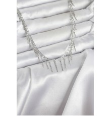 Pirinç Gümüş Renk Saçaklı Model Kadın Kolye - TJ-BKO11007