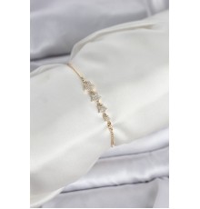 Gold Renk Zirkon Taşlı Yıldız Model Asansörlü Kadın Bileklik - TJ-BB8336