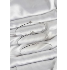 Zirkon Taşlı Kutup Yıldızı Model Gümüş Renk 3'lü Kadın Bileklik Kombini - TJ-BB8358