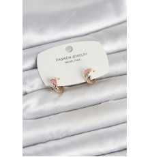 Pembe Yunus Balığı Model Gold Renk Pirinç Çocuk Küpe - TJ-BKP11650