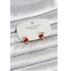 Kiraz Model Gold Renk Pirinç Çocuk Küpe - TJ-BKP11653