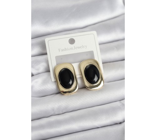 Siyah Renk Kare Model Vintage Kadın Küpe - TJ-BKP11657