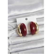 Damla Model Bordo Vintage Gold Renk Kadın Küpe - TJ-BKP11667