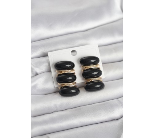 Siyah Vintage Model Gold Renk Kadın Küpe - TJ-BKP11675