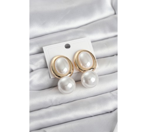 Pirinç Gold Renk Model İncili Kadın Küpe - TJ-BKP11685
