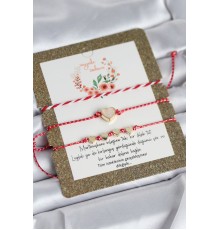 Marteniçka Bileklik 3'lü Beyaz Mineli Kalp Model - TJ-BB8360