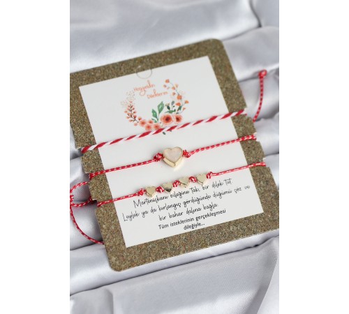 Marteniçka Bileklik 3'lü Beyaz Mineli Kalp Model - TJ-BB8360