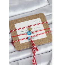 Marteniçka Bileklik 3'lü Sallantılı Kalp ve Nazarlı Model - TJ-BB8365