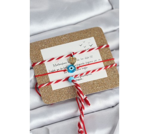 Marteniçka Bileklik 3'lü Sallantılı Kalp ve Nazarlı Model - TJ-BB8365