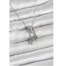 316L Çelik Gümüş Zirkon Taşlı Deniz Tema Charmlı Kadın Kolye - TJ-BKO11012