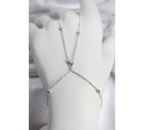 316L Çelik Gümüş Renk Top Zincirli Kadın Şahmeran - TJ-SN741