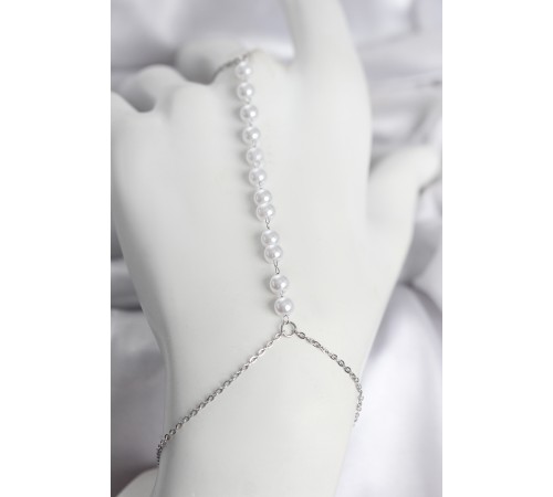 316L Çelik Gümüş Renk Sıralı İncili Model Kadın Şahmeran - TJ-SN743